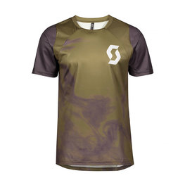 SCOTT Tricou de ciclism cu mânecă scurtă - TRAIL VERTIC - verde/gri