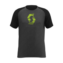 SCOTT Tricou de ciclism cu mânecă scurtă - 10 ICON RAGLAN - negru/gri