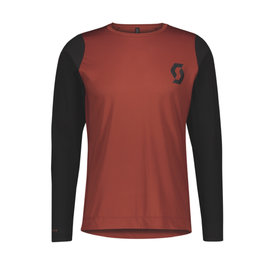 SCOTT Tricou de ciclism cu mânecă lungă de vară - TRAIL PROGRESSIVE - roșu/negru