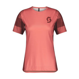 SCOTT Tricou de ciclism cu mânecă scurtă - TRAIL VERTIC LADY - roșu