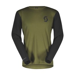 SCOTT Tricou de ciclism cu mânecă lungă de vară - TRAIL VERTIC LS - negru/verde