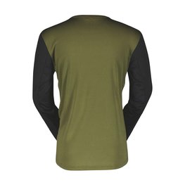 SCOTT Tricou de ciclism cu mânecă lungă de vară - TRAIL VERTIC LS - negru/verde