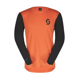 SCOTT Tricou de ciclism cu mânecă lungă de vară - TRAIL VERTIC LS - negru/portocaliu