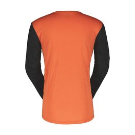 SCOTT Tricou de ciclism cu mânecă lungă de vară - TRAIL VERTIC LS - negru/portocaliu