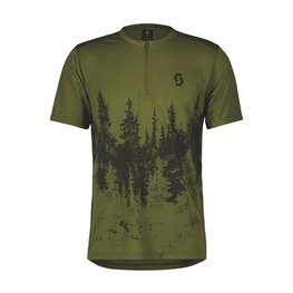 SCOTT Tricou de ciclism cu mânecă scurtă - TRAIL FLOW ZIP SS - verde