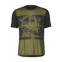 SCOTT Tricou de ciclism cu mânecă scurtă - TRAIL FLOW SS - verde/negru