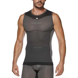 SIX2 Tricou de ciclism fără mâneci - SML BT - negru