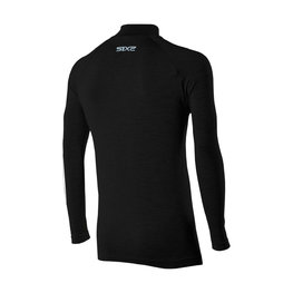 SIX2 Tricou de ciclism cu mânecă lungă - TS3 MERINOS - negru