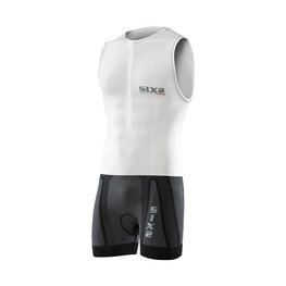 SIX2 Salopetă de ciclism - BDB - alb/negru