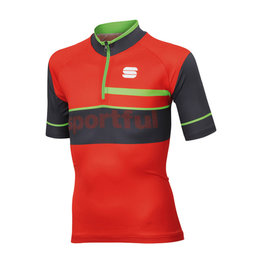 SPORTFUL Tricou de ciclism cu mânecă scurtă - SQUADRA CORSE KIDS - roșu/gri/verde