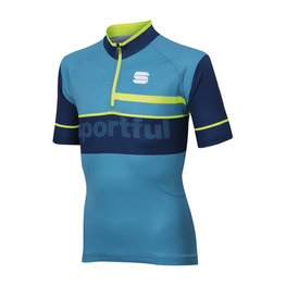 SPORTFUL Tricou de ciclism cu mânecă scurtă - SQUADRA CORSE KIDS - albastru deschis/galben/albastru