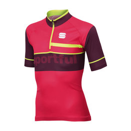 SPORTFUL Tricou de ciclism cu mânecă scurtă - SQUADRA CORSE KIDS - bordo/roșu/galben