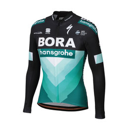 SPORTFUL Tricou de cilism pentru iarnă cu mânecă lungă - BORA 2019 WINTER - negru/verde