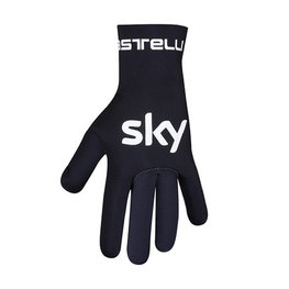 CASTELLI Mănuși cu degete lungi de ciclism - TEAM SKY 2019 DULVIO - negru/alb/albastru