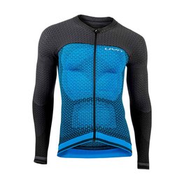 UYN Tricou de cilism pentru iarnă cu mânecă lungă - BIKING ALPHA - albastru/negru
