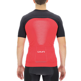 UYN Tricou de ciclism cu mânecă scurtă - BIKING GRANFONDO - negru/roșu