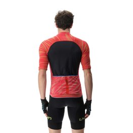 UYN Tricou de ciclism cu mânecă scurtă - BIKING WAVE - negru/roșu