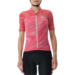 UYN Tricou de ciclism cu mânecă scurtă - BIKING WAVE LADY - roz