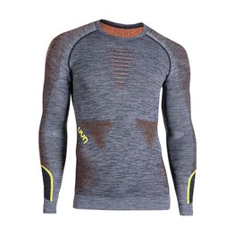 UYN Tricou de ciclism cu mânecă lungă - AMBITYON - portocaliu/gri