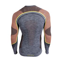 UYN Tricou de ciclism cu mânecă lungă - AMBITYON - portocaliu/gri