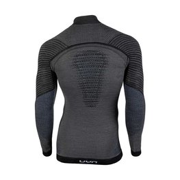 UYN Tricou de ciclism cu mânecă lungă - FUSYON MERINO - gri/negru