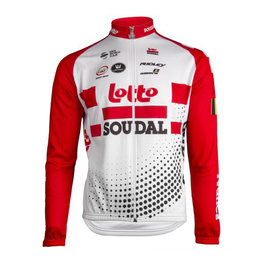 Tricou de ciclism cu mânecă lungă de vară - LOTTO SOUDAL 19 SMR - alb/roșu