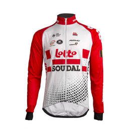 Jachetă termoizolantă de ciclism - LOTTO SOUDAL 2019 - roșu/alb