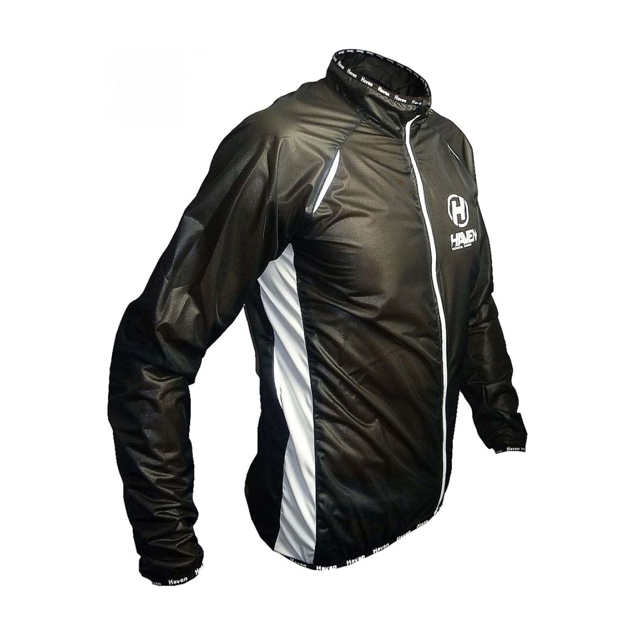 HAVEN Jachetă rezistentă la vânt de ciclism - ULTRALIGHT - alb/negru unisex XS