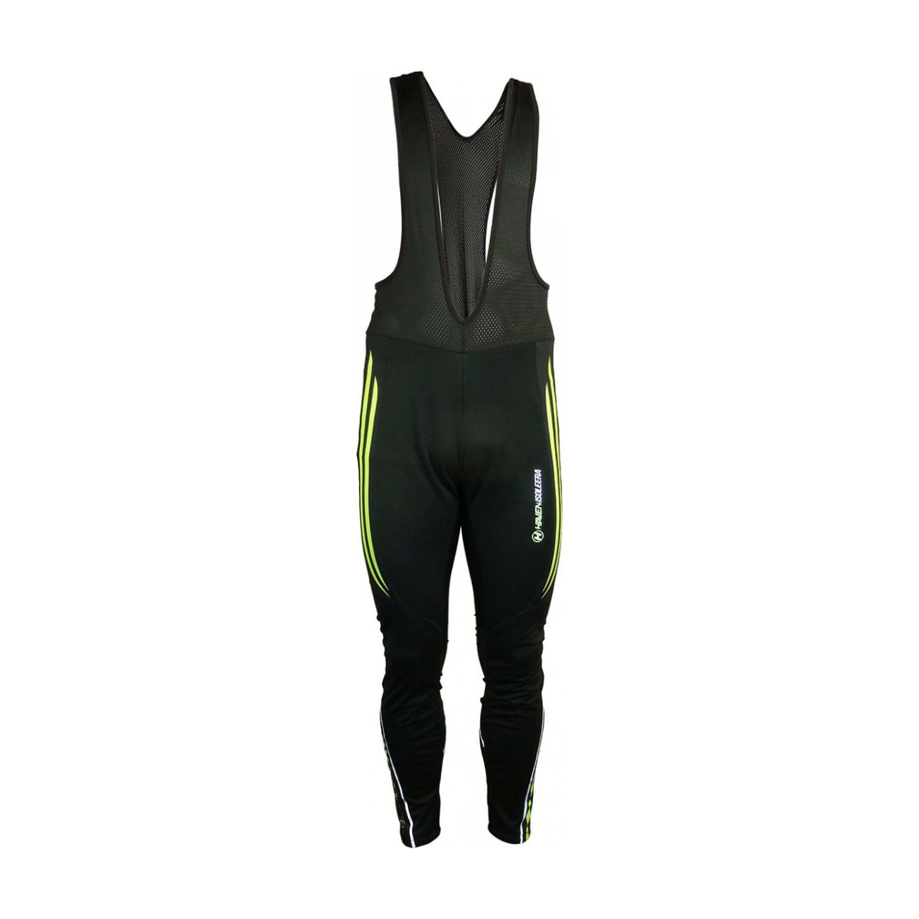 HAVEN Pantaloni de ciclism lungi cu bretele - ISOLEERA - negru/verde unisex XS