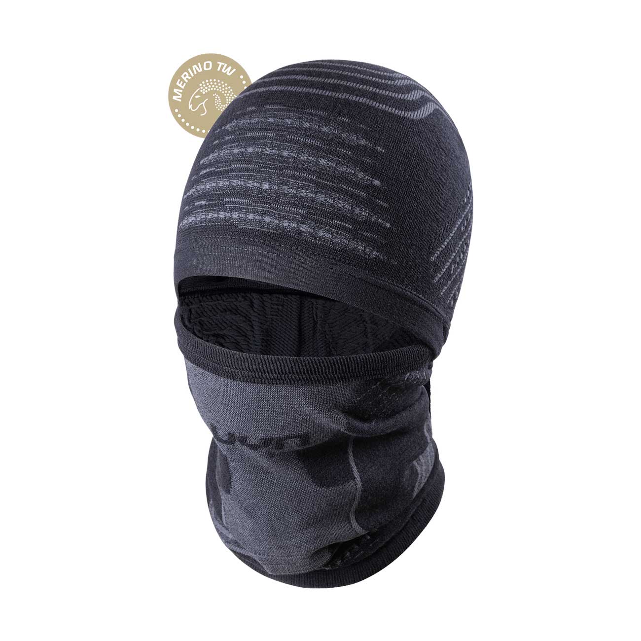 UYN FUSYON MERINO 2in1 cagulă - black/anthracite male negru/gri UNI